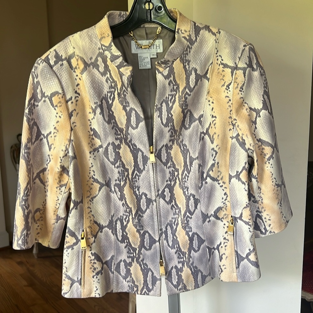 Worth NY snakeskin leather jacket